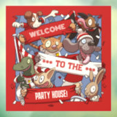 Welkom in het Partijhuis! Grappige dierenfans Raamsticker (Vel 3)