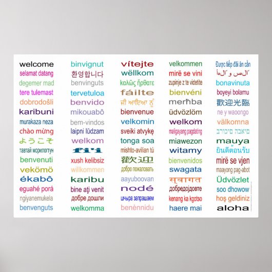 Welkom in het Poster 80 talen (Voorkant)