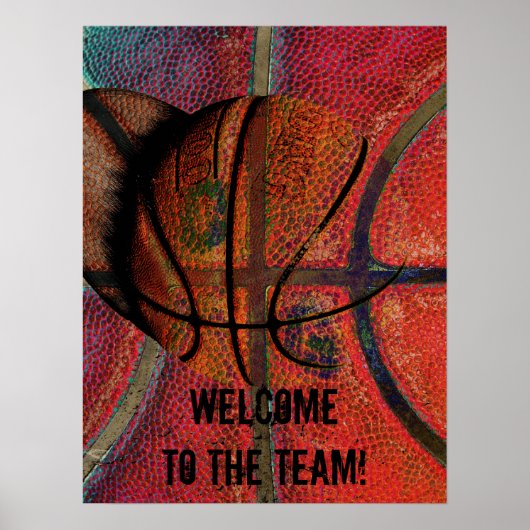 welkom in het team - basketbalposter poster (Voorkant)