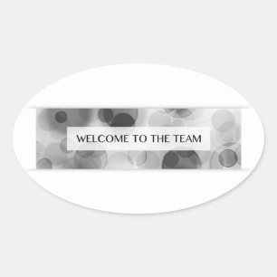 welkom in het team ( bokeh ) ovale sticker