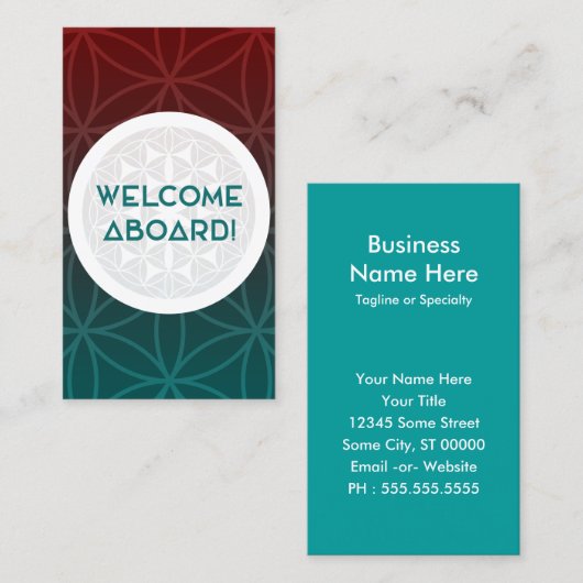 welkom in het team heilige meetkunde visitekaartje (Voorkant / Achterkant)