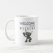 Welkom in het weekend met een leuke robot koffiemok (Links)