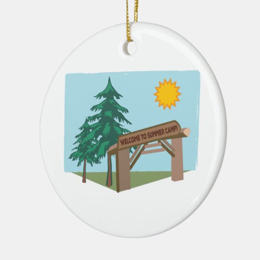 Welkom in het zomerkamp! keramisch ornament (Links)