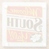 Welkom in het zuiden van Y'all Glazen Onderzetter (Achterkant)