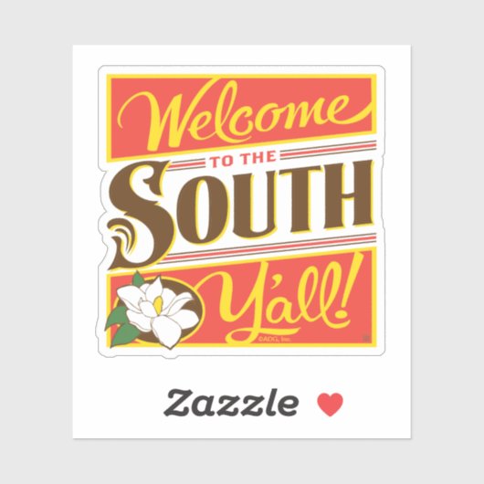 Welkom in het zuiden van Y'all Sticker (Vel)