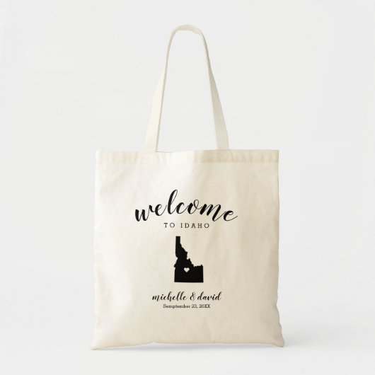 Welkom in Idaho | Staat Silhouette Bruiloft Tote Bag (Voorkant)