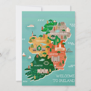 Welkom in Ierland 5x7 grote ansichtkaart Bedankkaart