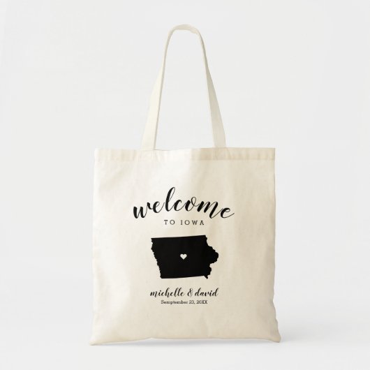 Welkom in Iowa | State Silhouette Wedding Tote Bag (Voorkant)