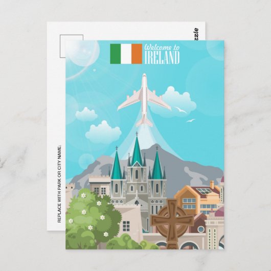  welkom in Ireland europe irish dublin Briefkaart (Voorkant / Achterkant)