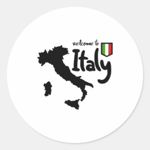 Welkom in Italië Ronde Sticker