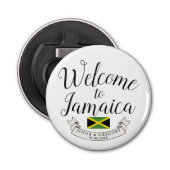 Welkom in Jamaica | Aangepast bestemmingshuwelijk Button Flesopener (Voorkant)