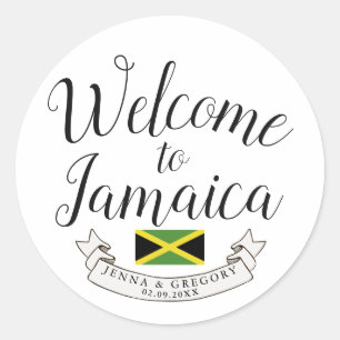 Welkom in Jamaica   Aangepast bestemmingshuwelijk Ronde Sticker