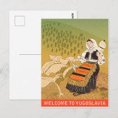 Welkom in Joegoslavië, vintage luchtvaartpostkaart Briefkaart (Voorkant / Achterkant)