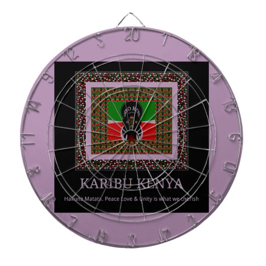 Welkom in Kenia: Levendige nationale vlagkleuren H Dartbord (Voorkant)