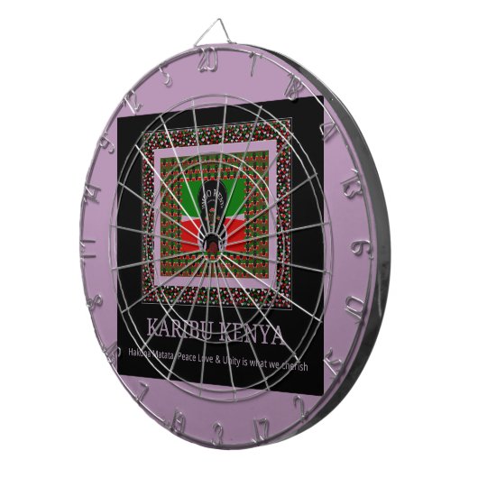 Welkom in Kenia: Levendige nationale vlagkleuren H Dartbord (Voorkant Rechts)