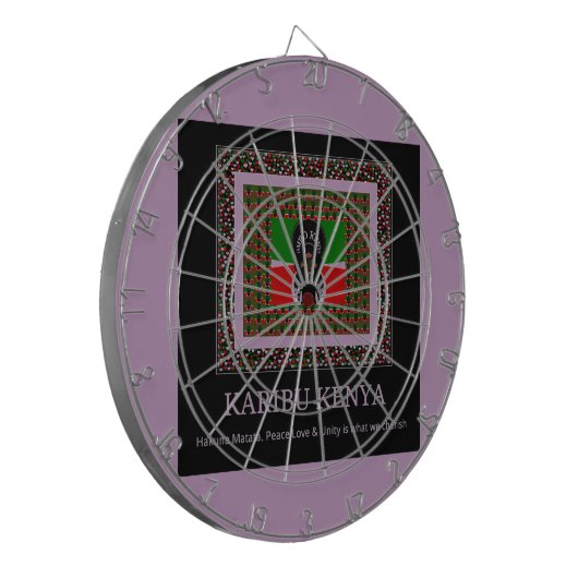 Welkom in Kenia: Levendige nationale vlagkleuren H Dartbord (Voorkant Links)