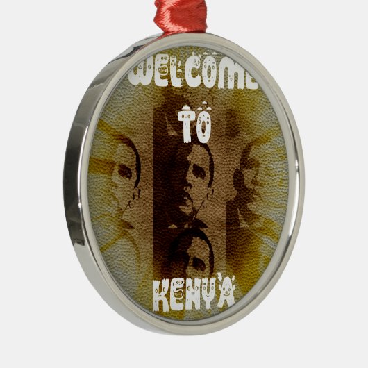 Welkom in Kenia met Obama Collage Metalen Ornament (Rechts)