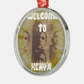 Welkom in Kenia met Obama Collage Metalen Ornament (Links)