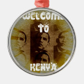 Welkom in Kenia met Obama Collage Metalen Ornament (Voorkant)