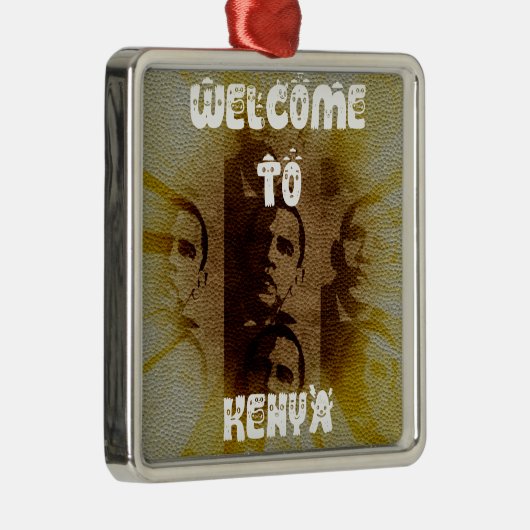 Welkom in Kenia met Obama Collage Metalen Ornament (Rechts)