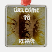 Welkom in Kenia met Obama Collage Metalen Ornament (Voorkant)