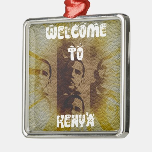 Welkom in Kenia met Obama Collage Metalen Ornament (Links)