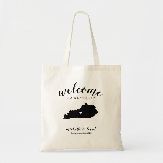 Welkom in Kentucky | Staat Silhouette Bruiloft Tote Bag (Voorkant)
