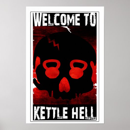 Welkom in Kettle Hell - Kettlebell Skull Poster (Voorkant)