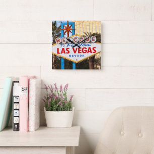 Welkom in Las Vegas Acrylwand Clock Square Vierkante Klok