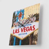 Welkom in Las Vegas Acrylwand Clock Square Vierkante Klok (Hoek)
