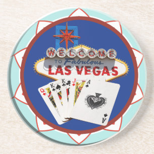 Welkom in Las Vegas Casino Chip Zandsteen Onderzetter