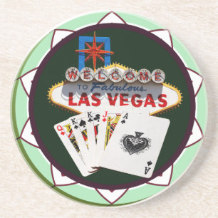 Welkom in Las Vegas Casino Chip Zandsteen Onderzetter