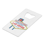 Welkom in Las-Vegas Creditkaart Flessenopener (Voorkant Gekanteld)