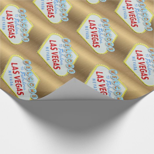 Welkom in Las Vegas Gold Cadeaupapier (Hoek)