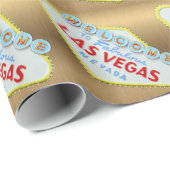 Welkom in Las Vegas Gold Cadeaupapier (Rol Hoek)