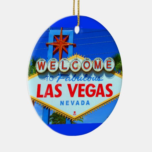 Welkom in Las Vegas met kerstversiering Keramisch Ornament (Rechts)