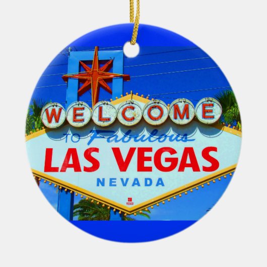 Welkom in Las Vegas met kerstversiering Keramisch Ornament (Voorkant)