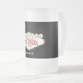 Welkom in Las Vegas - Red en Gold Matglas Bierpul (Voorkant rechts)