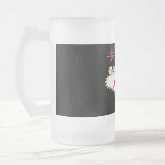 Welkom in Las Vegas - Red en Gold Matglas Bierpul (Links)