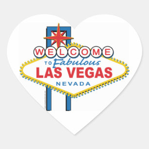 Welkom in Las Vegas Retro Hart Sticker
