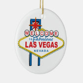 Welkom-in-Las-Vegas Retro Keramisch Ornament (Rechts)