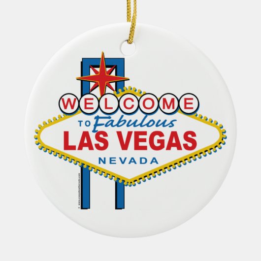 Welkom-in-Las-Vegas Retro Keramisch Ornament (Voorkant)