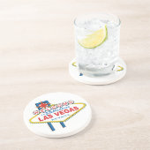 Welkom-in-Las-Vegas Retro Zandsteen Onderzetter (Zijkant)