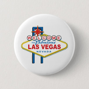 Welkom in Las-Vegas Ronde Button 5,7 Cm