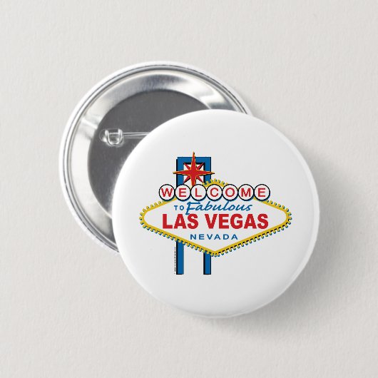 Welkom in Las-Vegas Ronde Button 5,7 Cm (Voorkant /achterkant)