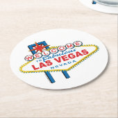 Welkom in Las-Vegas Ronde Kartonnen Onderzetter (Gebogen)