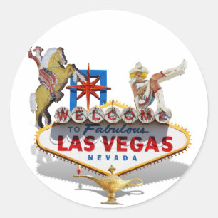 Welkom in Las Vegas Ronde Sticker