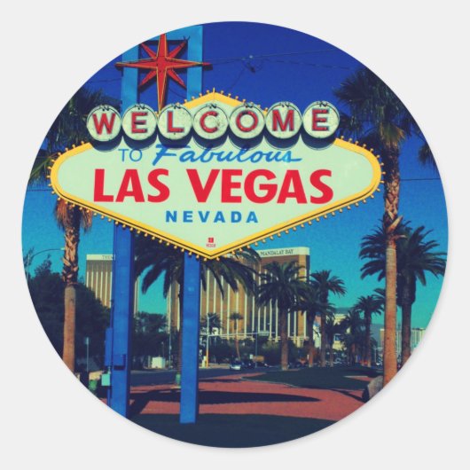 Welkom in Las Vegas! Ronde Sticker (Voorkant)