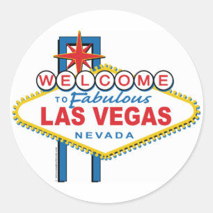 Welkom in Las-Vegas Ronde Sticker