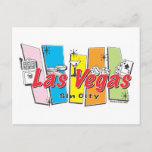 Welkom in Las-Vegas Sin City Briefkaart<br><div class="desc">Las Vegas retro Design</div>